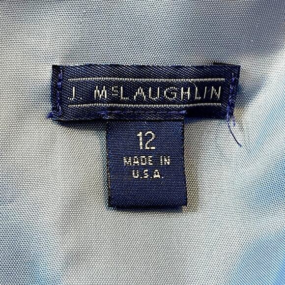 J.McLaughlin Sleeveless Wool Shift Dress Light Blue Scoop Neck Pockets Size 12 - Picture 6 of 7